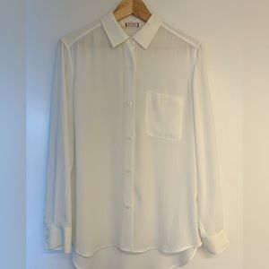Aritzia Off White Button Up Blouse